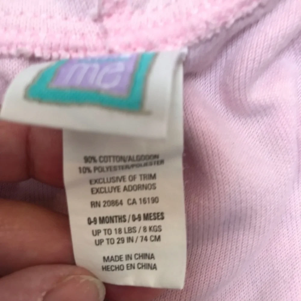 Little Me Pink Baby Hooded Robe-Size 0-9 Months